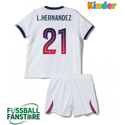 Paris Saint-Germain Lucas Hernandez #21 Replik Auswärtstrikot Kinder 2026-27 Kurzarm (+ Kurze Hosen)